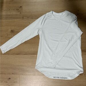 Men's Striped Long Sleeve Shirt - Light Gray